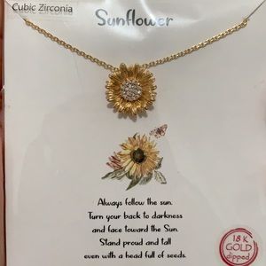 Gold sunflower necklace